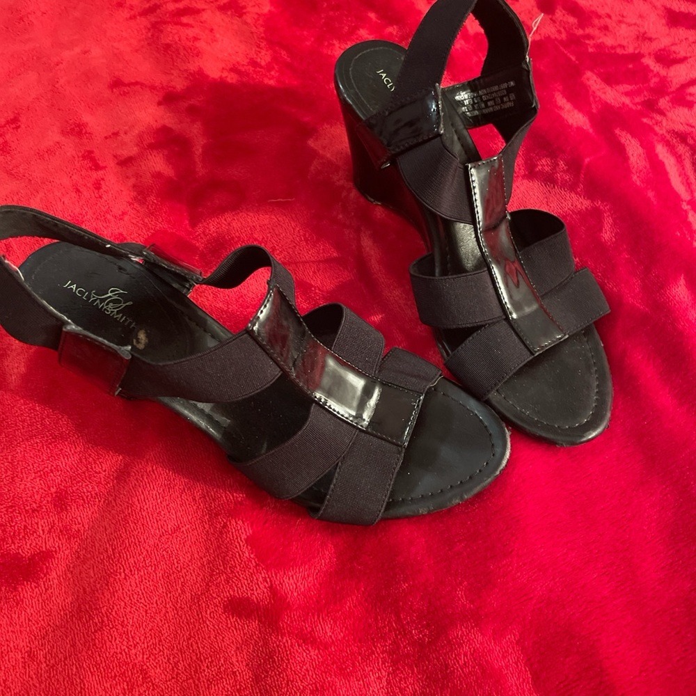 Jaclyn Smith Black Strappy Heels